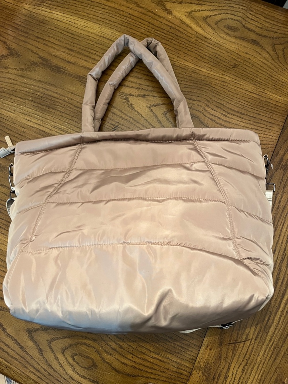 Alexis Bendel Blush Tan Quilted Tote with Adjustable Strap, NWOT - Picture 4 of 16